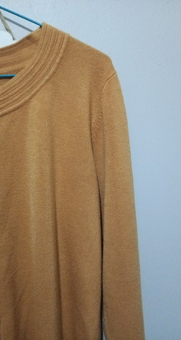 hardal Uzun Kollu Düğmeli Kadın Hırka - Görsel 2