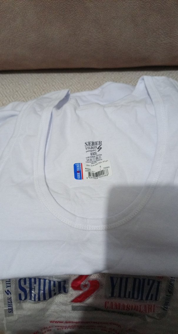 Erkek Beyaz Rahat Kesim Atlet 6 tane - Görsel 2