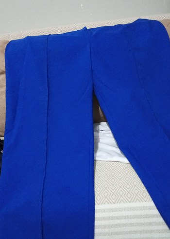 Parlak Mavi Kadın Kumaş Pantolon - Görsel 2
