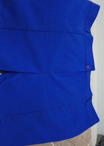 Parlak Mavi Kadın Kumaş Pantolon - Görsel 3