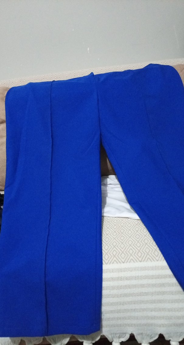 Parlak Mavi Kadın Kumaş Pantolon - Görsel 2