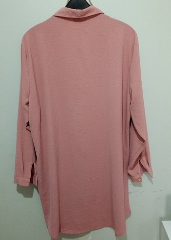 Pembe Uzun Kollu Düğmeli aırobınGömlek 54 beden - Görsel 4