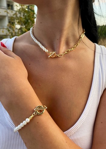 VIP Altın Zincir Detaylı Mini Bohem Kolye Takım