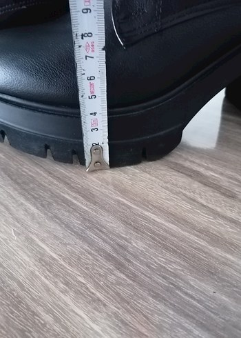 Siyah suni Deri Gotik Topuklu Kadın Bot - Görsel 4