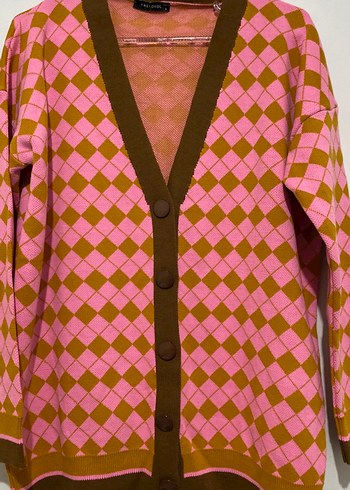 Pembe Bohem Renkli Örgü Kadın Hırka - Görsel 2