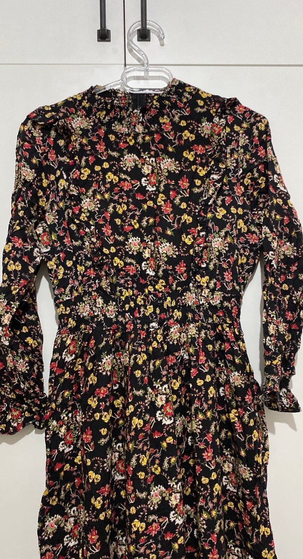 Çiçek Desenli Bohem Uzun Kollu Elbise - Görsel 2