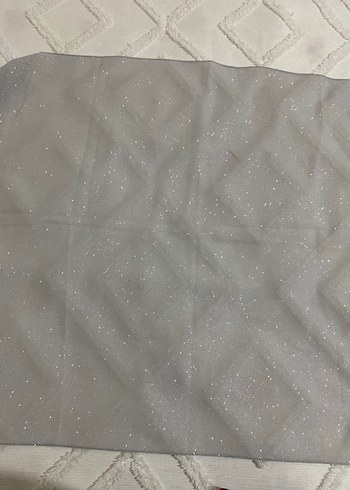 Gümüş renk simli püsküllü abiye şal - Görsel 3