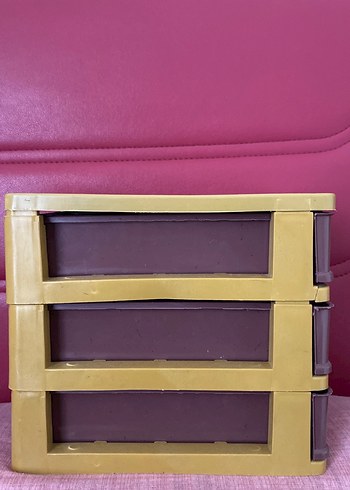 Kahverengi Plastik 3 Katlı Düzenleyici - Görsel 2