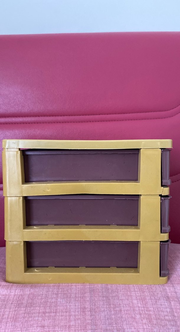 Kahverengi Plastik 3 Katlı Düzenleyici - Görsel 2