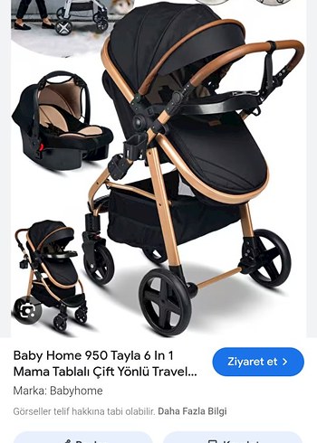 Baby Home 950 Tayla 6'sı 1 Arada Bebek Arabası Siyah