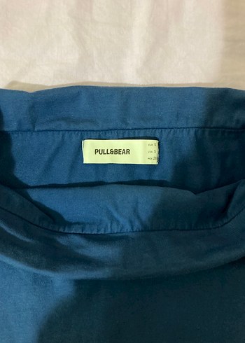 Pull and Bear Drapeli Lacivert Kadın Uzun Etek