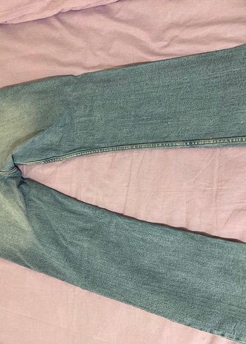 Bershka Kadın Mavi Midi Boy Rahat Kesim Kot Pantolon