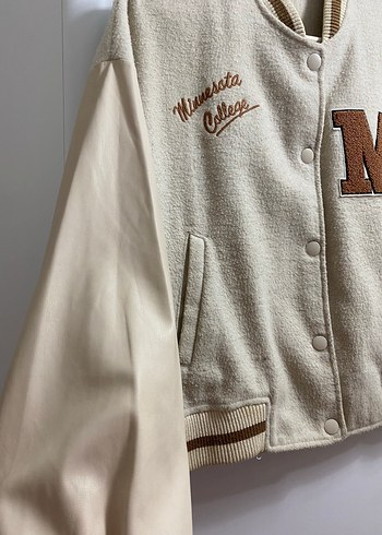 m Beden Bej Düğmeli Kadın Street Wear Ceket