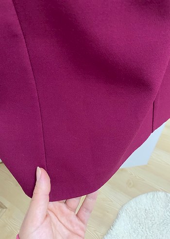 36 Beden Bordo V Yakalı İnce Askılı Midi Elbise