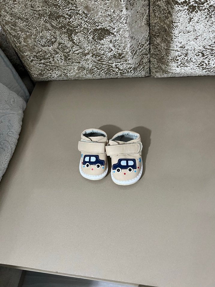 Bebek İlk Adım Ayakkabısı Beyaz Baskılı - Görsel 2