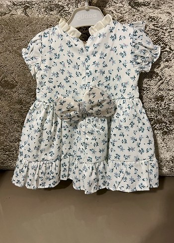 Beyaz Pamuklu Kız Çocuk Elbisesi - Görsel 2