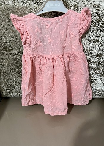 Kız Çocuk Pembe Nakışlı Kolsuz Elbise - Görsel 2