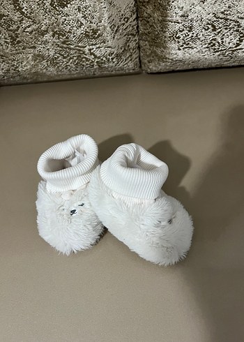Kız Çocuk Beyaz Peluş Ev Terliği - Görsel 2