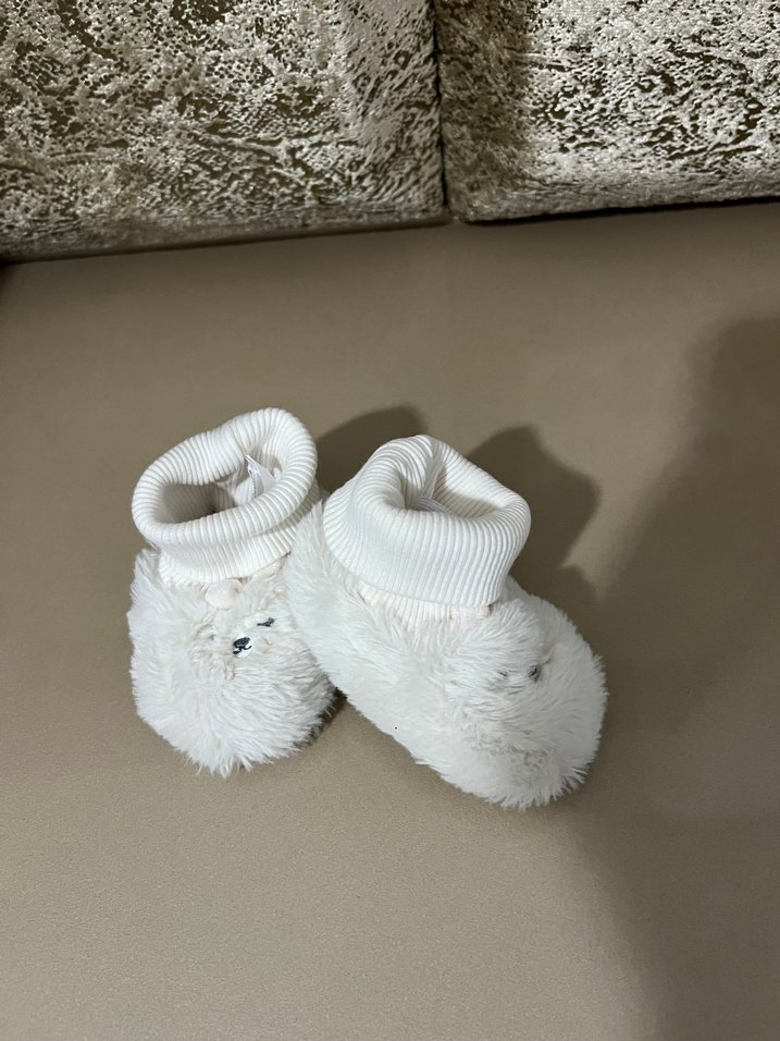 Kız Çocuk Beyaz Peluş Ev Terliği - Görsel 2