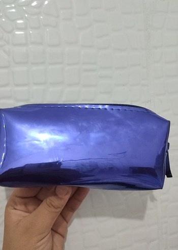Parlak Mavi Kadın Makyaj Çantası