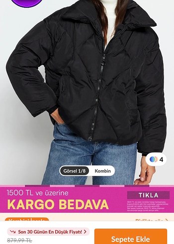 xs Beden Milla Siyah Oversize Kalıp Şişme Kapitone Mont