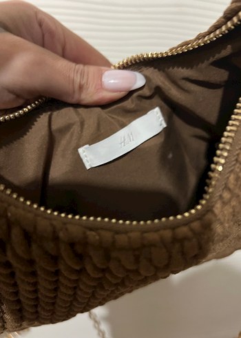 H&M Zincir Detaylı Örgü Kahverengi Kadın Çanta