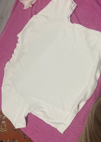 m Beden Beyaz Pamuklu Basic crop