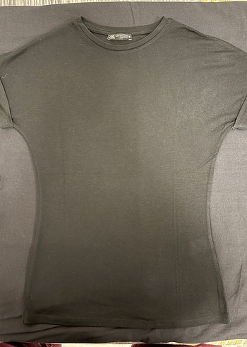 s Beden çeşitli Renk Zara Yün Karışımlı Siyah ve Ekru Kadın Tişört