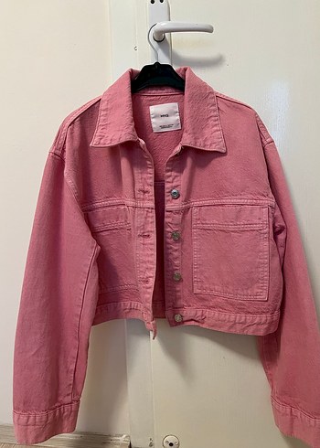 Mango Pembe Denim Ceket