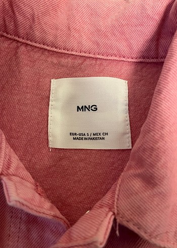 s Beden Mango Pembe Denim Ceket