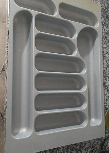 Gri Çok Bölmeli Çatal Kaşık Kutusu