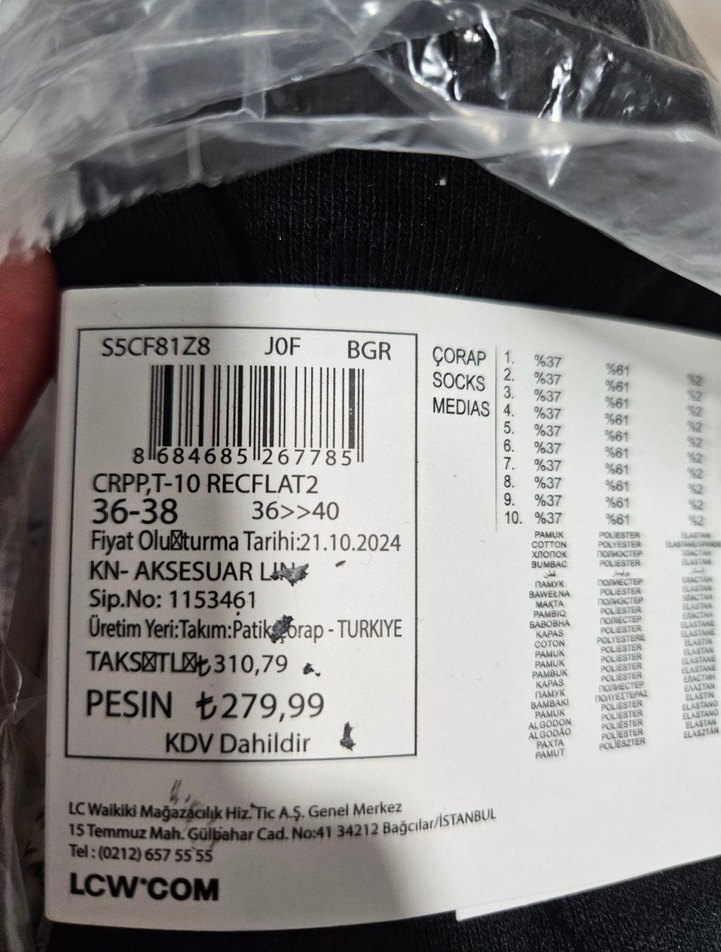 8 tane siyah patik çorap - Görsel 2