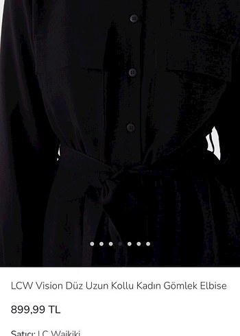 Siyah Kemerli Gömlek Elbise - Görsel 6