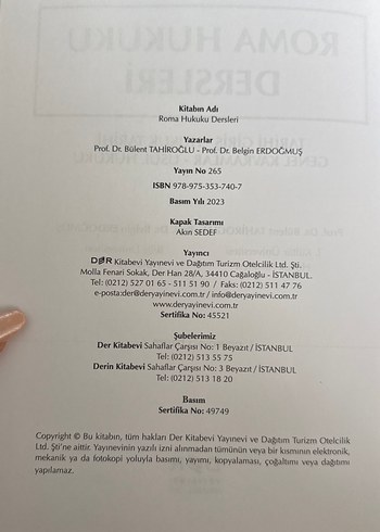  Roma Hukuku Dersleri - Tarihi Giriş ve Usul Hukuku