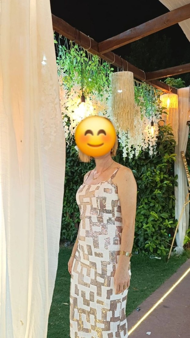 palet islemeli beyaz bej renklerde  kadın abiye elbise - Görsel 2