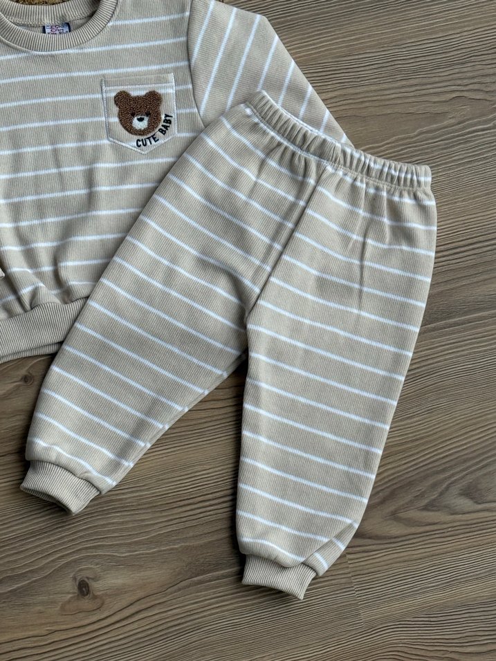 Çizgili Kahverengi  Takım - Görsel 3