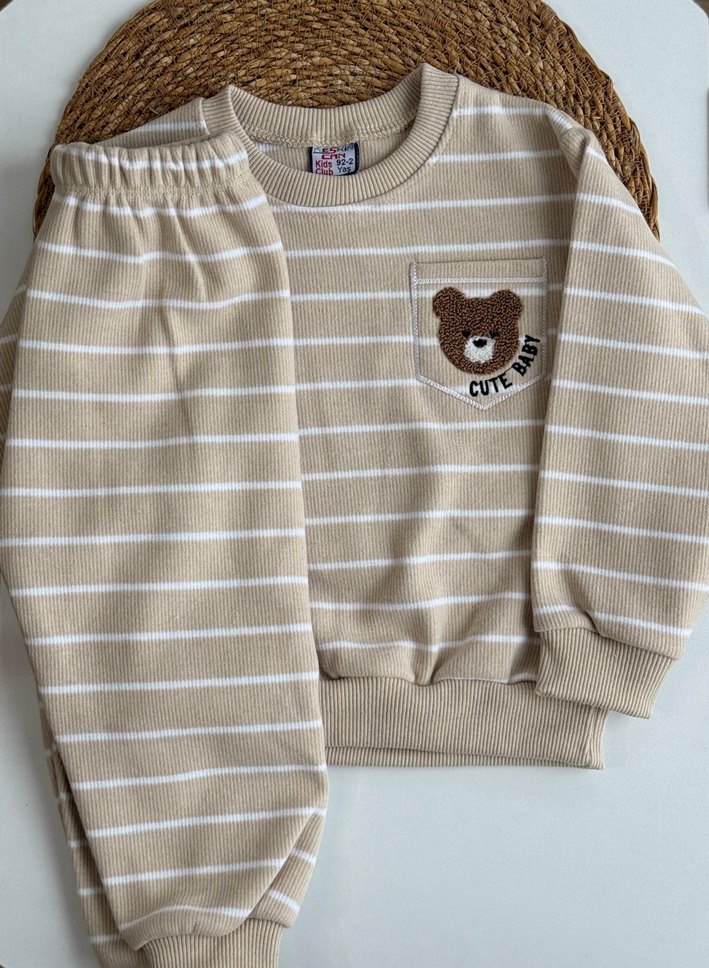 Çizgili Kahverengi  Takım - Görsel 2