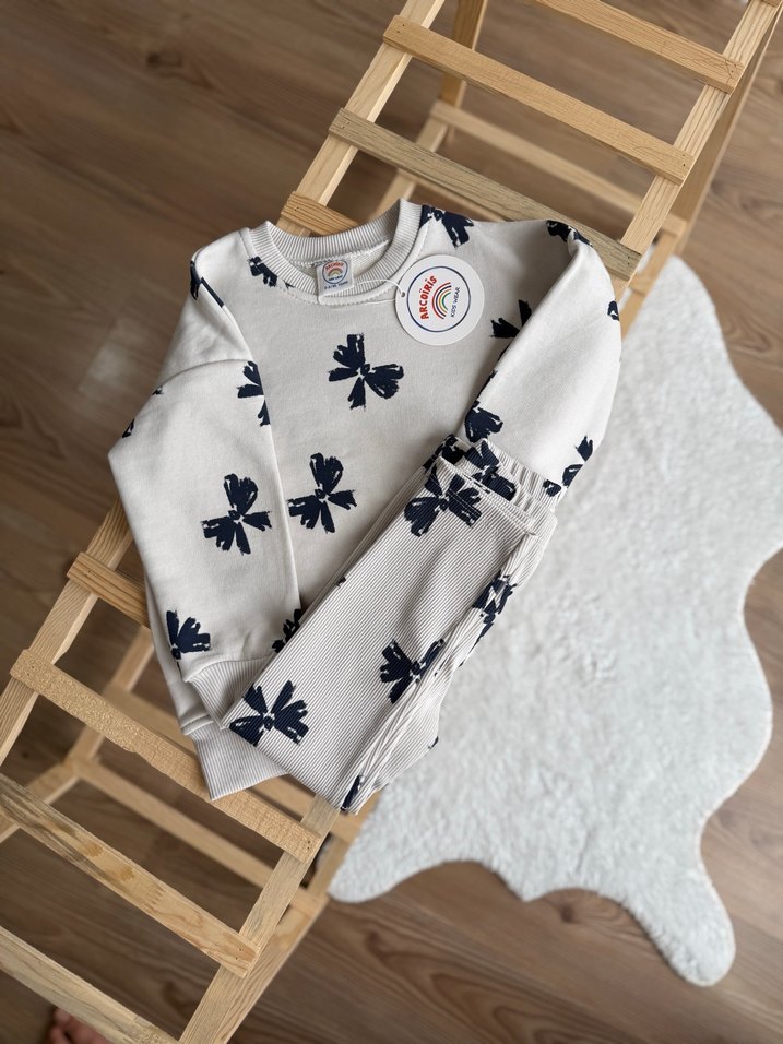 Kız Çocuk Gri Baskılı Triko Sweatshirt - Görsel 2