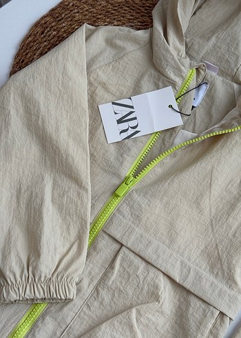 Bej Kapüşonlu Erkek Çocuk Keten Ceket - Görsel 4