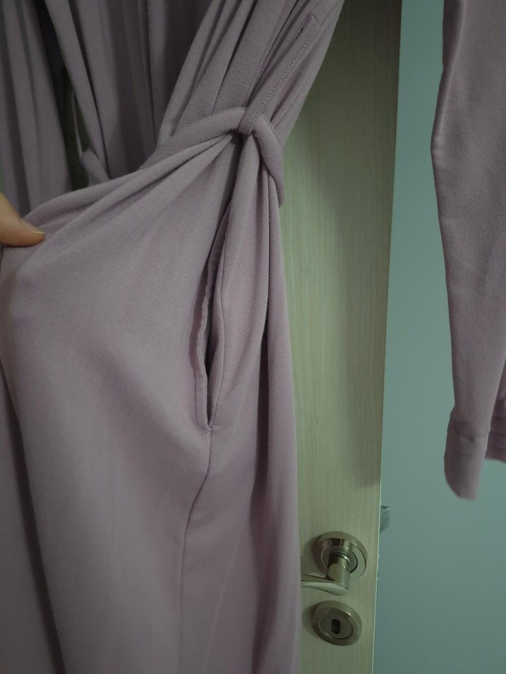 Kadın Gül kurusu Uzun Kollu hamile/ lohusa Sabahlık - Görsel 4