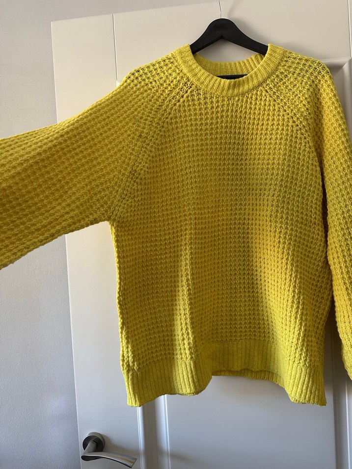 Mango Kadın Sarı Örgü Basic Triko Kazak - Görsel 3
