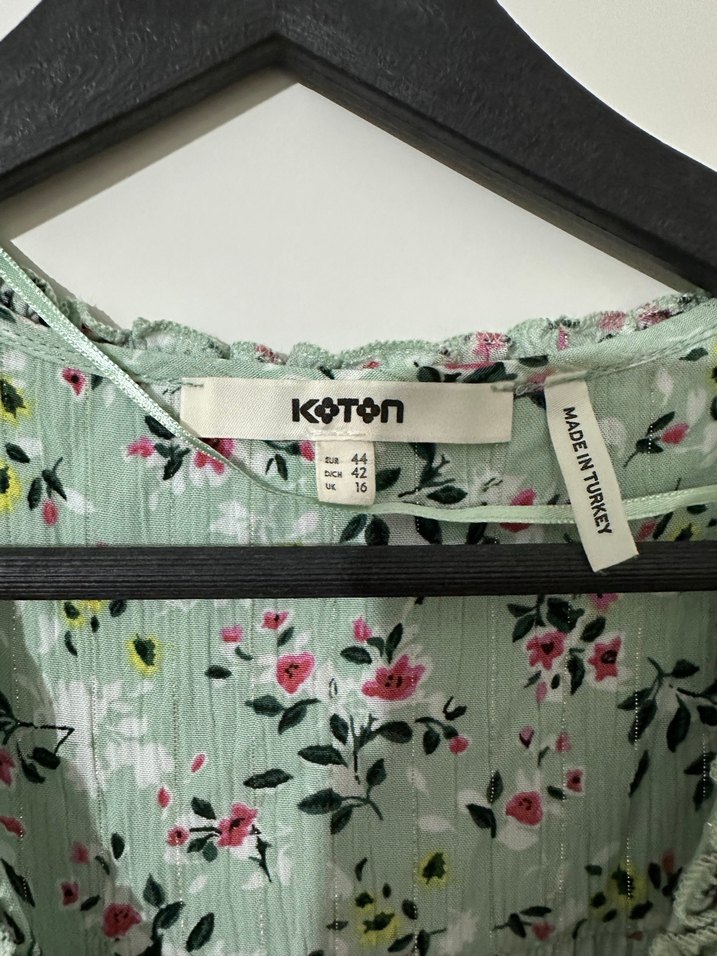 Yeşil V Yaka Pamuklu Uzun Bohem Elbise - Görsel 2