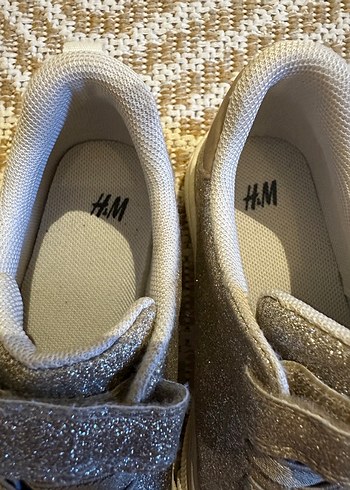 H&M Kız Çocuk Gri simli Cırt Cırtlı Spor Ayakkabı - Görsel 2