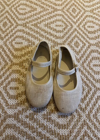 Mango 28 no Bej Keten Kız Çocuk Babet - Görsel 3