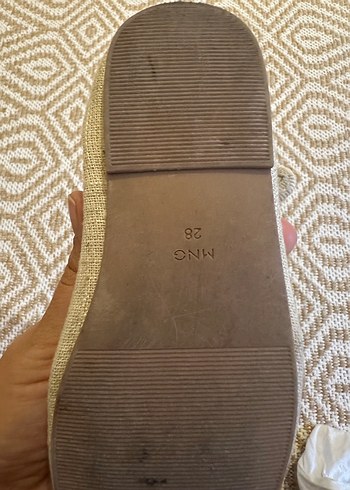 Mango 28 no Bej Keten Kız Çocuk Babet - Görsel 2