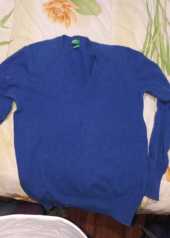 36 Beden Mavi V Yaka Kadın Sweatshirt