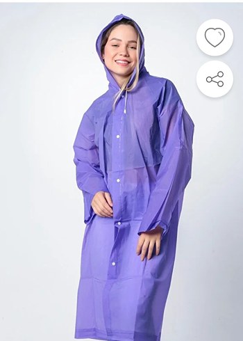 Mor Kapüşonlu Kadın Yağmurluk - Görsel 2