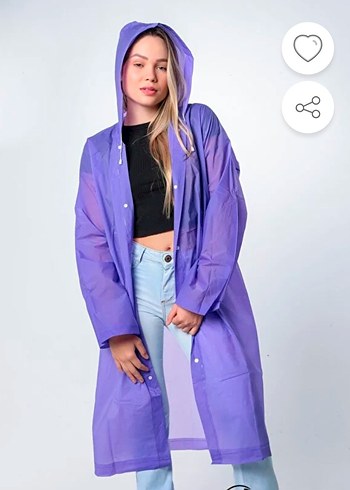 Mor Kapüşonlu Kadın Yağmurluk - Görsel 3