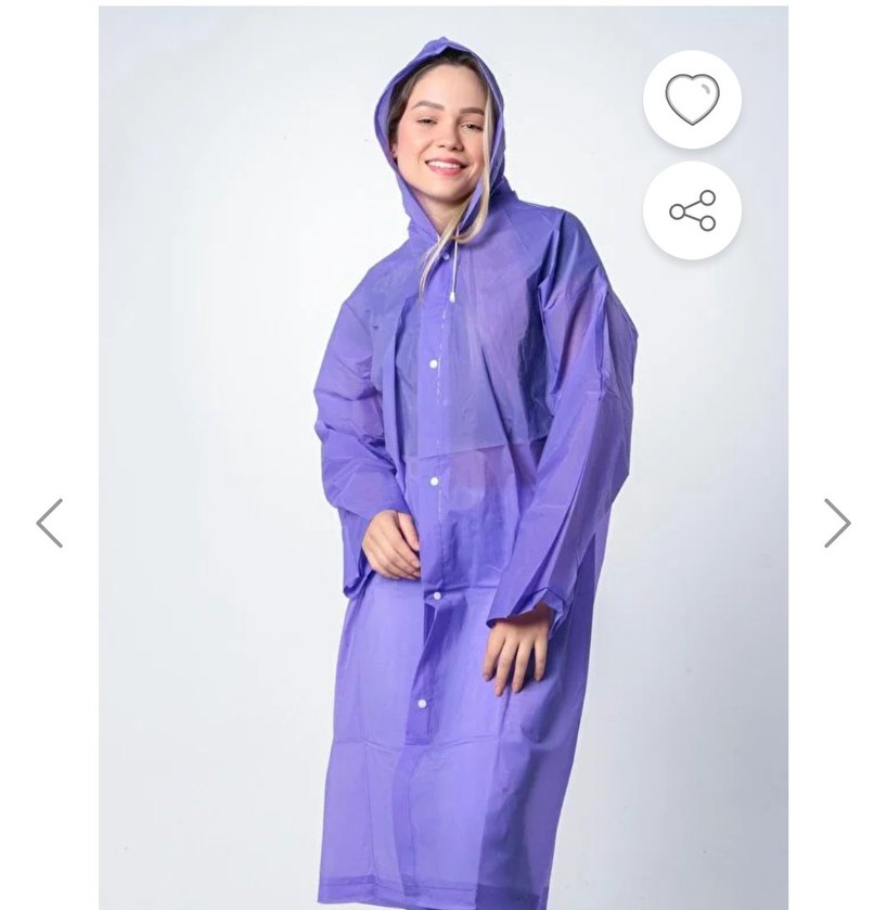Mor Kapüşonlu Kadın Yağmurluk - Görsel 2