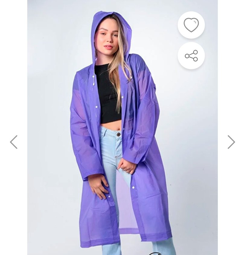 Mor Kapüşonlu Kadın Yağmurluk - Görsel 3